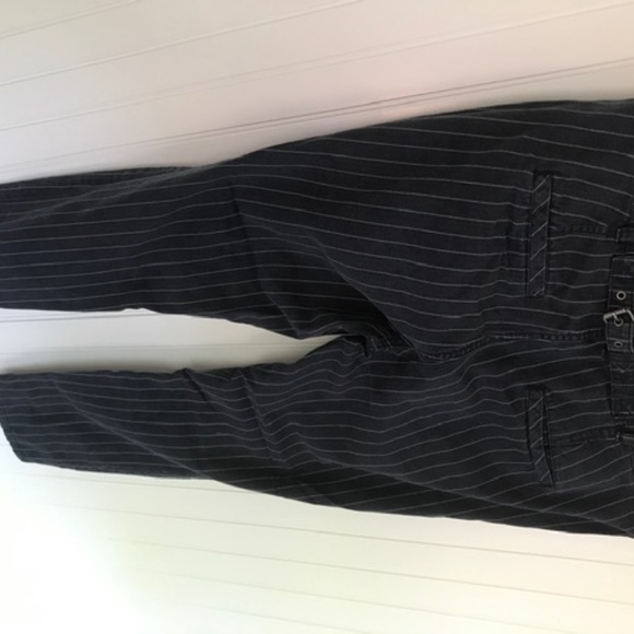 Free People Black Pinstripe Trousers - Picture 3 of 4